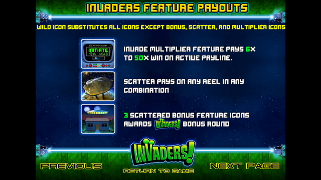 Бонусная игра Invaders 3