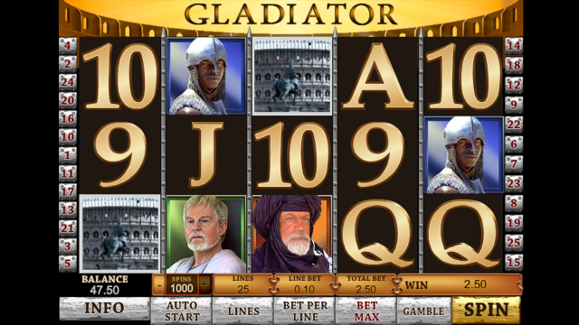 Игровой интерфейс Gladiator Jackpot 3