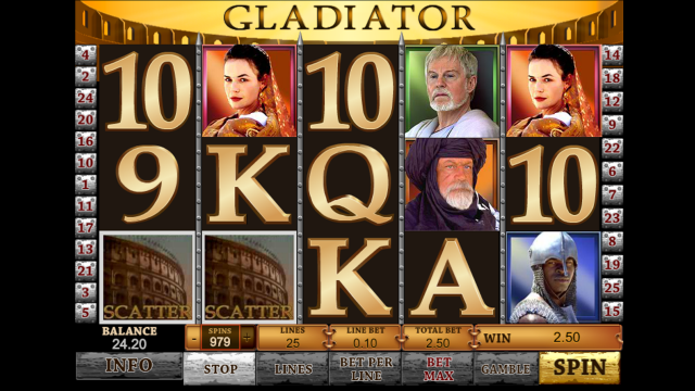 Игровой интерфейс Gladiator Jackpot 6