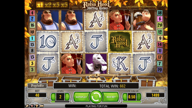 Игровой интерфейс Robin Hood Shifting Riches 10